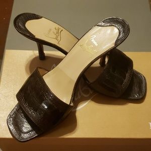 Christian Louboutin Ostritch Slides